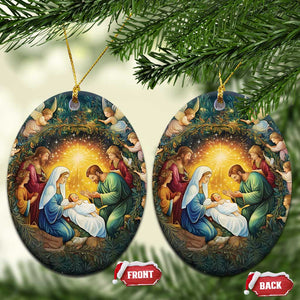 Nativity Christmas Aesthetic Christian Christmas Ornament TS09 Oval Christmas Eve Print Your Wear