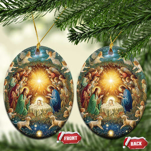 Nativity Christmas Religious Christian Gift Christmas Ornament TS09 Oval Christmas Eve Print Your Wear