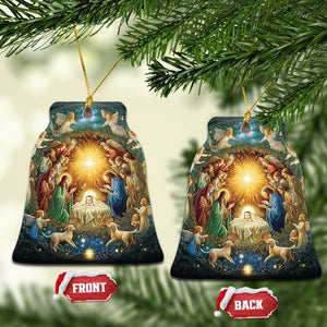 Nativity Christmas Religious Christian Gift Christmas Ornament TS09 Bell Flake Christmas Eve Print Your Wear