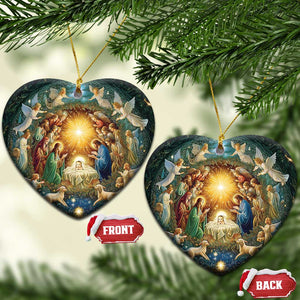 Nativity Christmas Religious Christian Gift Christmas Ornament TS09 Heart Christmas Eve Print Your Wear