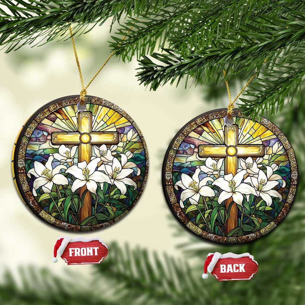 Christ Cross Christian Christmas Ornament TS09 Circle Yellow Print Your Wear