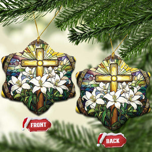 Christ Cross Christian Christmas Ornament TS09 Snow Flake Yellow Print Your Wear