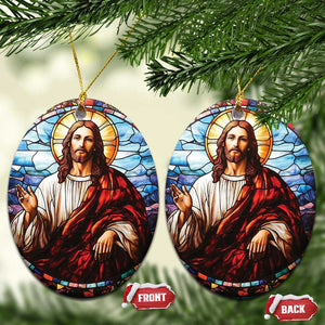 Jesus Religion Christian Christmas Ornament TS09 Oval Blue Print Your Wear