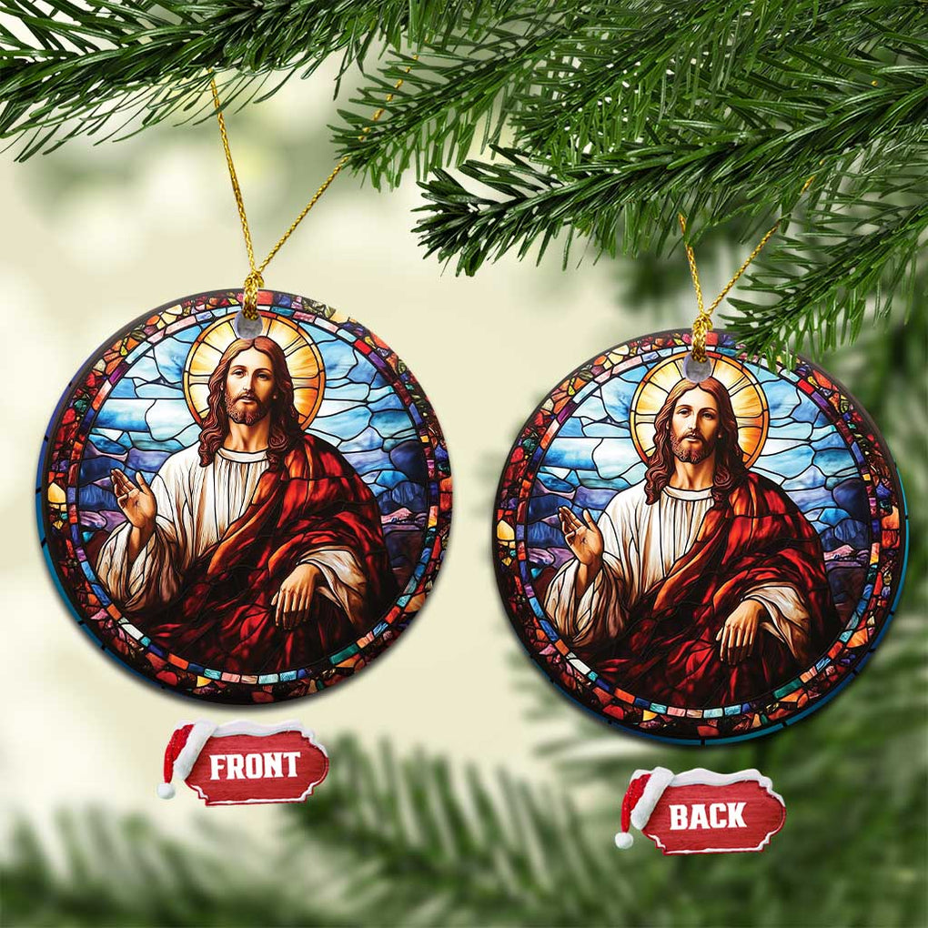 Jesus Religion Christian Christmas Ornament TS09 Circle Blue Print Your Wear