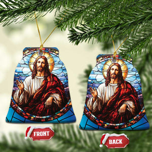 Jesus Religion Christian Christmas Ornament TS09 Bell Flake Blue Print Your Wear