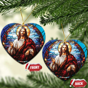 Jesus Religion Christian Christmas Ornament TS09 Heart Blue Print Your Wear