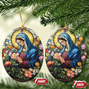 Maria Religion Christian Christmas Ornament TS09 Oval Flower Print Your Wear