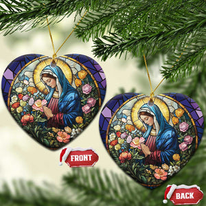 Maria Religion Christian Christmas Ornament TS09 Heart Flower Print Your Wear