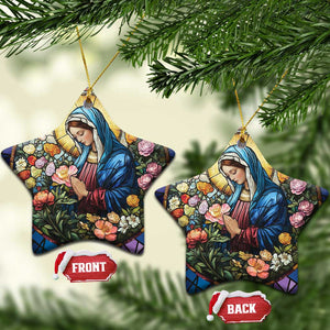 Maria Religion Christian Christmas Ornament TS09 Star Flower Print Your Wear