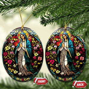 Ave Maria Religion Christian Christmas Ornament TS09 Oval Flowers Print Your Wear