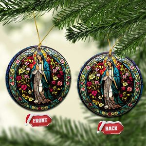 Ave Maria Religion Christian Christmas Ornament TS09 Circle Flowers Print Your Wear