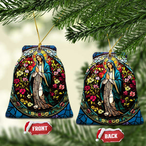 Ave Maria Religion Christian Christmas Ornament TS09 Bell Flake Flowers Print Your Wear