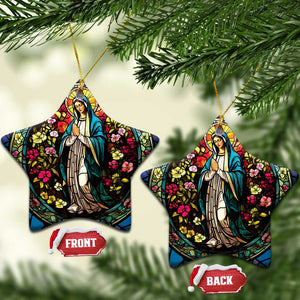 Ave Maria Religion Christian Christmas Ornament TS09 Star Flowers Print Your Wear