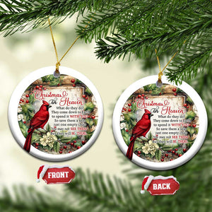 Memorial Christmas Ornament Christmas In Heaven Red Cardinal TS09 Circle Green Print Your Wear