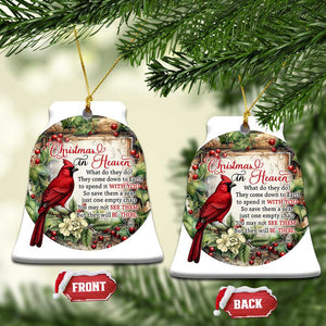 Memorial Christmas Ornament Christmas In Heaven Red Cardinal TS09 Bell Flake Green Print Your Wear