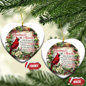 Memorial Christmas Ornament Christmas In Heaven Red Cardinal TS09 Heart Green Print Your Wear