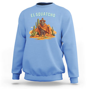 Western Bigfoot Sweatshirt Funny El Squatcho Poncho Mexican TS09 Carolina Blue Printyourwear