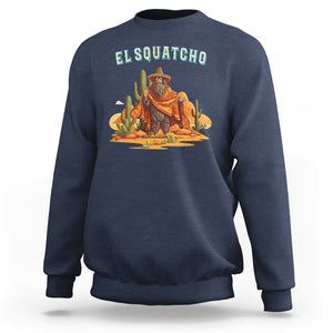 Western Bigfoot Sweatshirt Funny El Squatcho Poncho Mexican TS09 Navy Printyourwear