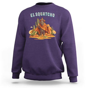 Western Bigfoot Sweatshirt Funny El Squatcho Poncho Mexican TS09 Purple Printyourwear