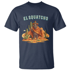 Western Bigfoot T Shirt Funny El Squatcho Poncho Mexican TS09 Navy Printyourwear