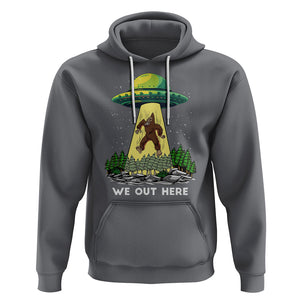 Funny Bigfoot And UFO We Out Here Sasquatch Hoodie TS09 Charcoal Printyourwear