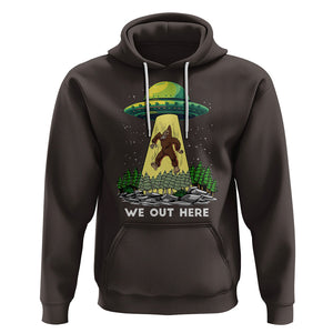 Funny Bigfoot And UFO We Out Here Sasquatch Hoodie TS09 Dark Chocolate Printyourwear