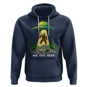 Funny Bigfoot And UFO We Out Here Sasquatch Hoodie TS09 Navy Printyourwear