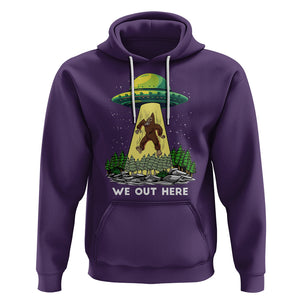 Funny Bigfoot And UFO We Out Here Sasquatch Hoodie TS09 Purple Printyourwear