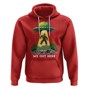 Funny Bigfoot And UFO We Out Here Sasquatch Hoodie TS09 Red Printyourwear