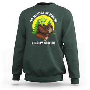 Mystery Of Bigfoot Alien Funny Real Sasquatch Sweatshirt TS09 Dark Forest Green Printyourwear