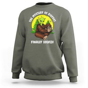 Mystery Of Bigfoot Alien Funny Real Sasquatch Sweatshirt TS09 Military Green Printyourwear