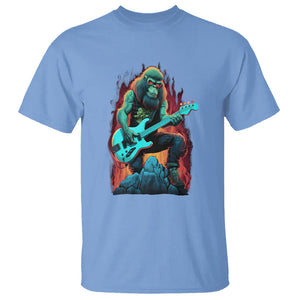 Rocking On Bigfoot Sasquatch Loves Rock And Roll T Shirt TS09 Carolina Blue Printyourwear