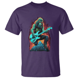 Rocking On Bigfoot Sasquatch Loves Rock And Roll T Shirt TS09 Purple Printyourwear