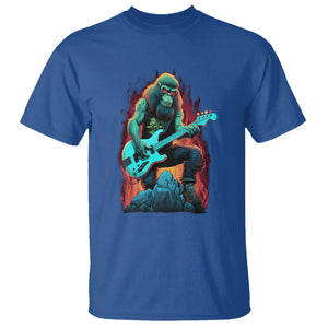 Rocking On Bigfoot Sasquatch Loves Rock And Roll T Shirt TS09 Royal Blue Printyourwear