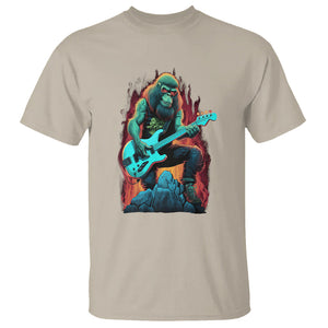 Rocking On Bigfoot Sasquatch Loves Rock And Roll T Shirt TS09 Sand Printyourwear