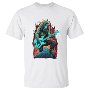 Rocking On Bigfoot Sasquatch Loves Rock And Roll T Shirt TS09 White Printyourwear