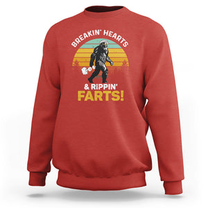 Funny Bigfoot Sweatshirt Breakin Hearts & Rippin Farts! Sasquatch TS09 Red Printyourwear