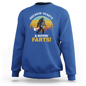 Funny Bigfoot Sweatshirt Breakin Hearts & Rippin Farts! Sasquatch TS09 Royal Blue Printyourwear