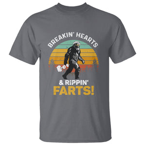 Funny Bigfoot T Shirt Breakin Hearts & Rippin Farts! Sasquatch TS09 Charcoal Printyourwear