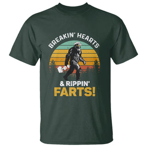 Funny Bigfoot T Shirt Breakin Hearts & Rippin Farts! Sasquatch TS09 Dark Forest Green Printyourwear