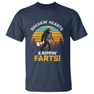 Funny Bigfoot T Shirt Breakin Hearts & Rippin Farts! Sasquatch TS09 Navy Printyourwear