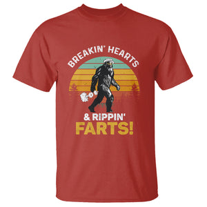 Funny Bigfoot T Shirt Breakin Hearts & Rippin Farts! Sasquatch TS09 Red Printyourwear