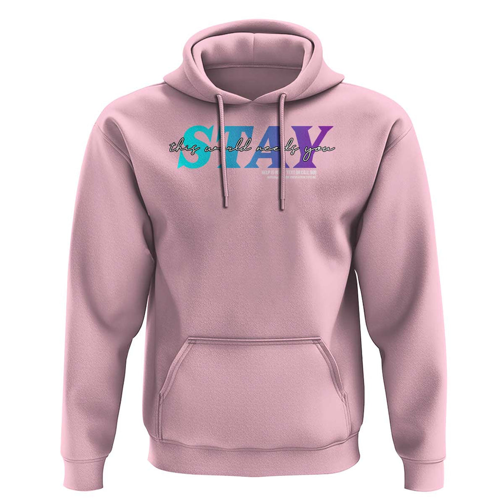 Suicide Prevention Hoodie This World Needs You Call Or Text 988 TS09 Light Pink Print Your Wear
