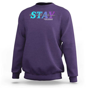 Suicide Prevention Sweatshirt This World Needs You Call Or Text 988 TS09 Purple Print Your Wear