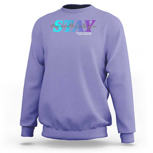 Suicide Prevention Sweatshirt This World Needs You Call Or Text 988 TS09 Violet Print Your Wear