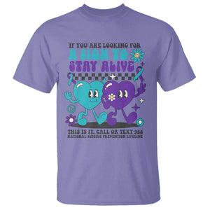 Suicide Prevention Call Or Text 988 T Shirt If You Are Looking For A Sign To Stay Groovy TS09 Violet Print Your Wear