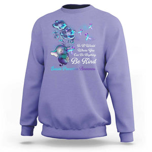 Suicide Prevention Be Kind Sweatshirt Elephant In A World Where You Can Be Anything TS09 Violet Print Your Wear