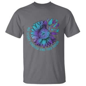 No Story Should End Too Soon Sunflower Suicide Prevention T Shirt TS09 Charcoal Print Your Wear