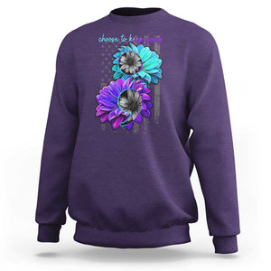 Choose To Keep Going Semicolon Suicide Prevention Sweatshirt TS09 Purple Print Your Wear