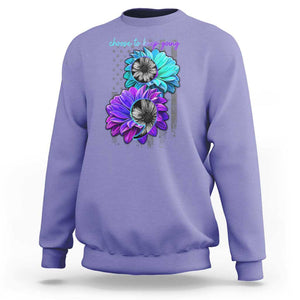 Choose To Keep Going Semicolon Suicide Prevention Sweatshirt TS09 Violet Print Your Wear